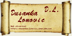 Dušanka Lomović vizit kartica